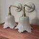 Pair of white tulip wall sconces