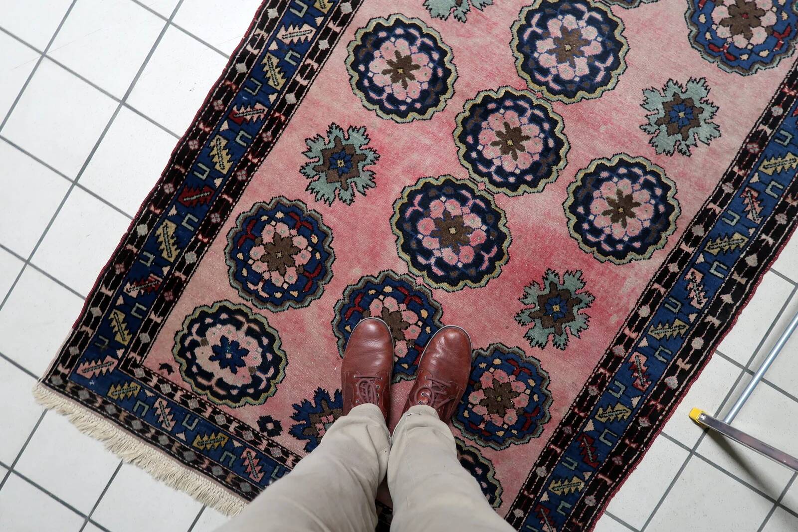 Handmade vintage Persian Malayer rug 115cm x 188cm, 1950s