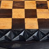 Carved wooden chess set
