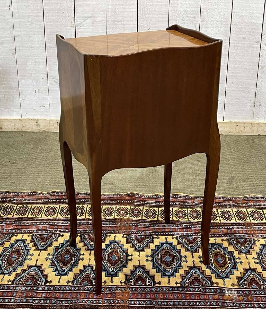 Louis XV style bedside table in rosewood and oak from the 1970s.