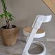 Set of 4 cantilever chairs in curved wood and caning — Italian design year