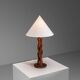 Organic form sculptural teak table lamp