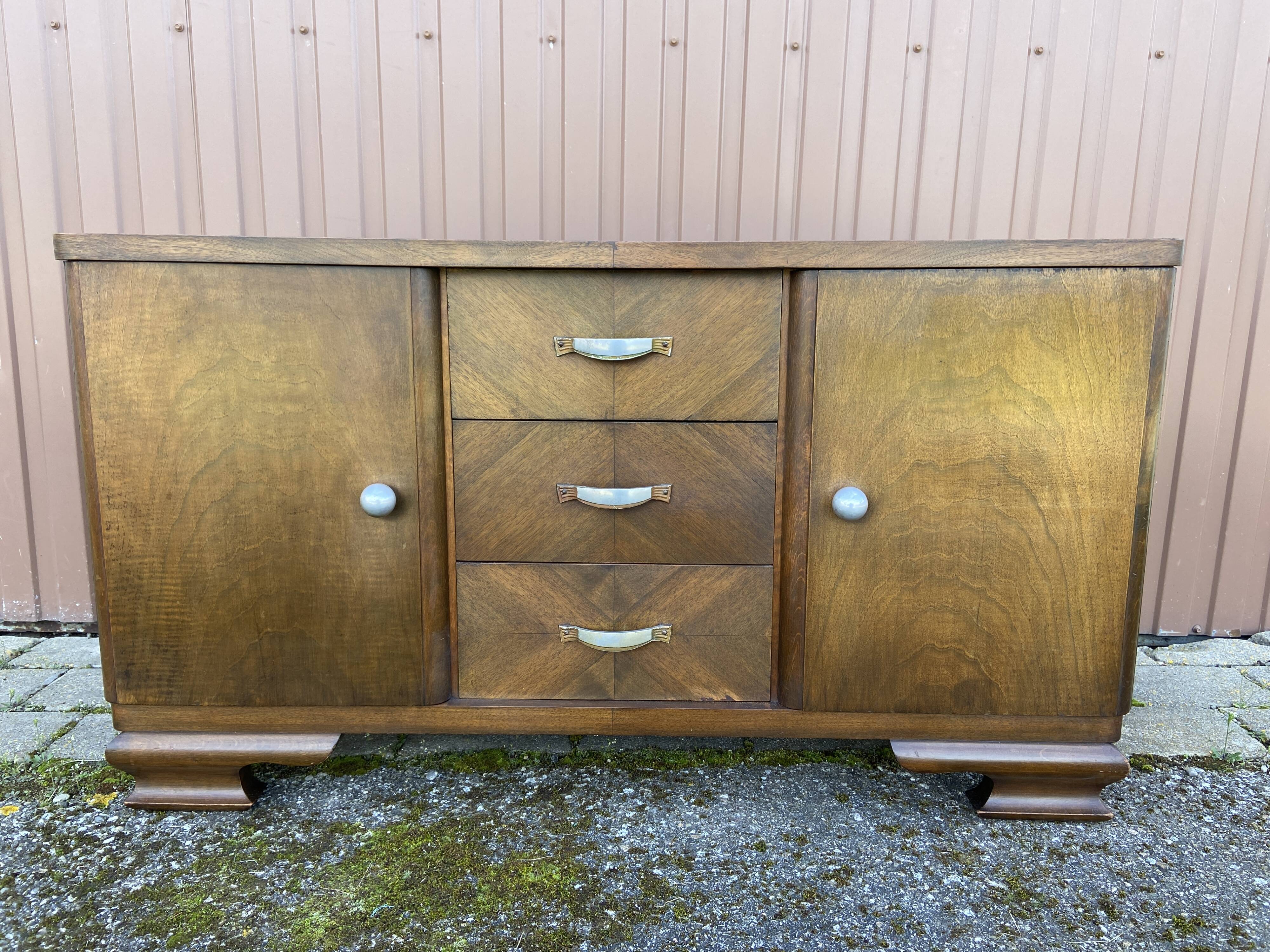 Art deco Chippendale sideboard Mid-century vintage 1950