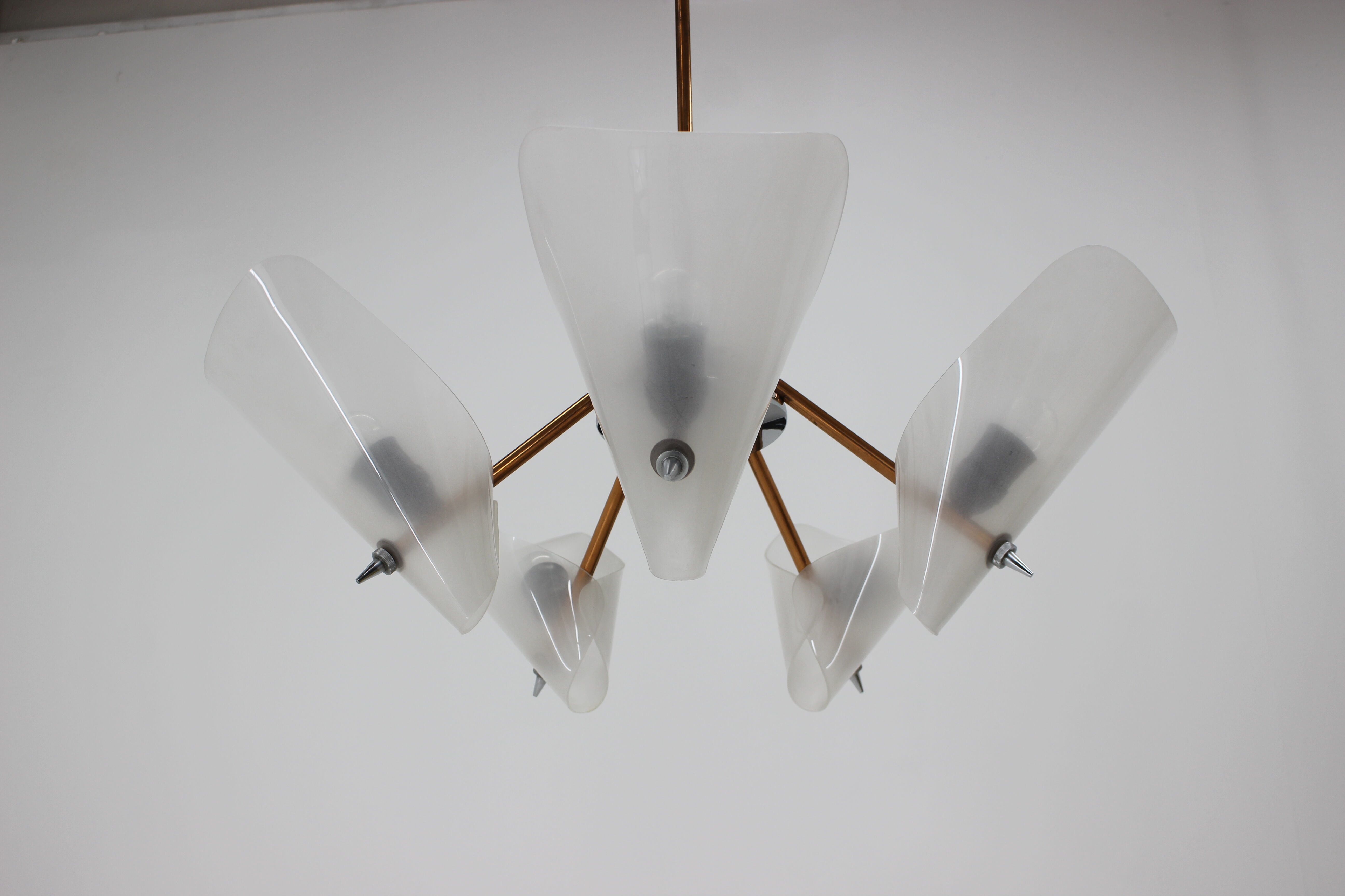 Mid-century chandelier by Drukov,  1960