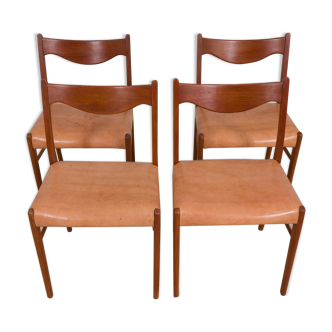 Chaises GS60 par Arne Wahl Iversen Pour Glyngøre Stolefabrik, Danemark, années 1960