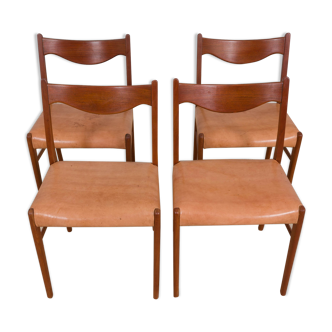 Chairs GS60 By Arne Wahl Iversen For Glyngøre Stolefabrik, Denmark, 1960s