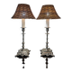 Old rattan candle holder lamps (X2)