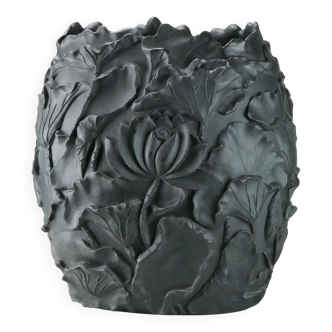 Vase Lotus résine noire VGnewtrend