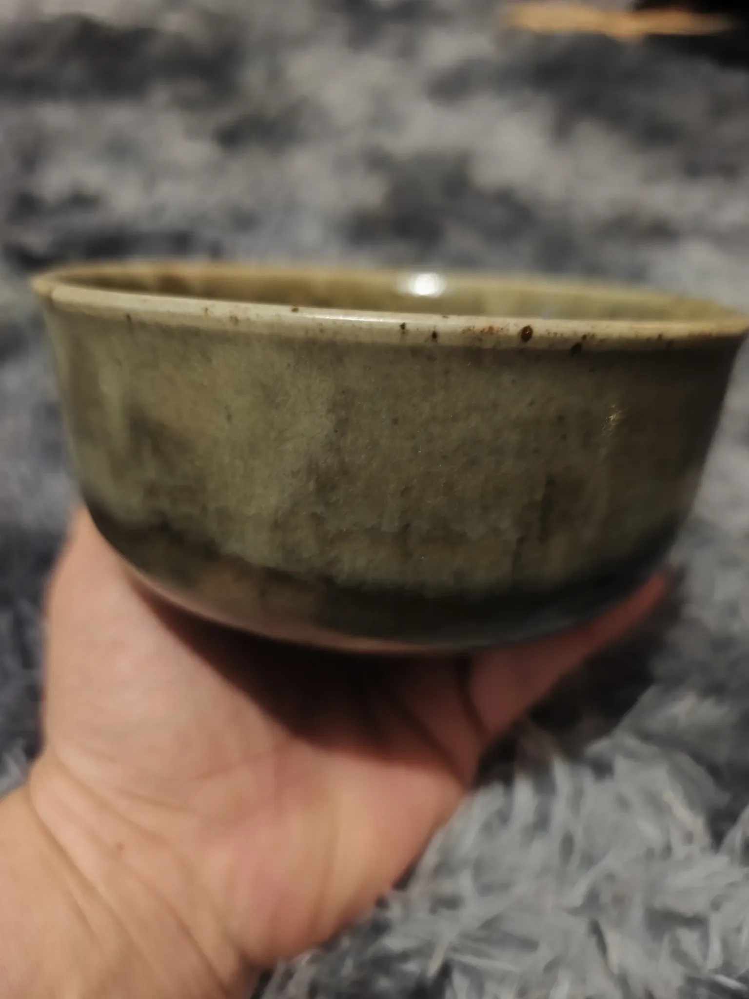 Vintage glazed stoneware bowl – Blanot pottery