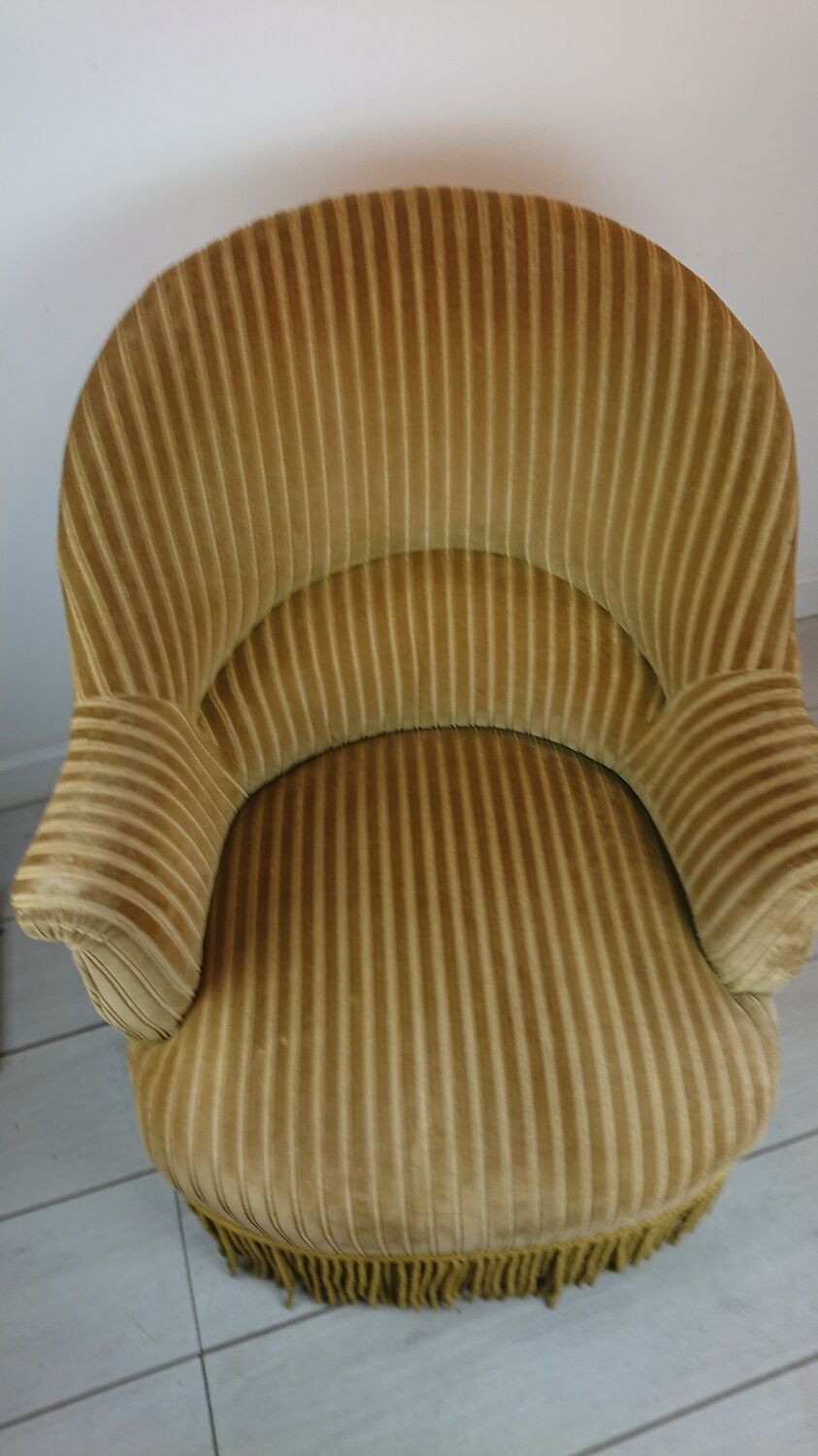 Toad armchair with green fringes