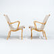 Bruno Mathsson Eva Armchairs in Beech & Linen, Mid Century Swedish Design 1960’s