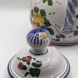 Mediterranean ceramic pitcher with hand-painted floral motif decoration, Italy