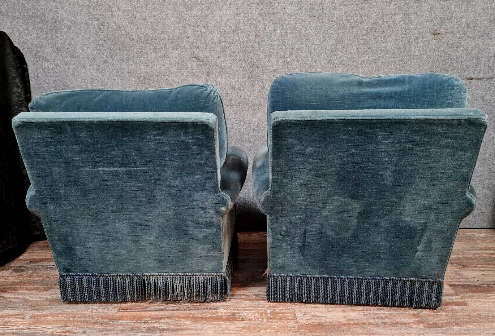 Paire de fauteuils crapaud + pouf :jean prevost des années 70