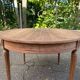Round extendable dining table Louis XVI stripped in walnut 1960 190cm