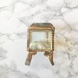 Antique rectangular jewelry box decorated with a landscape of Hendaye