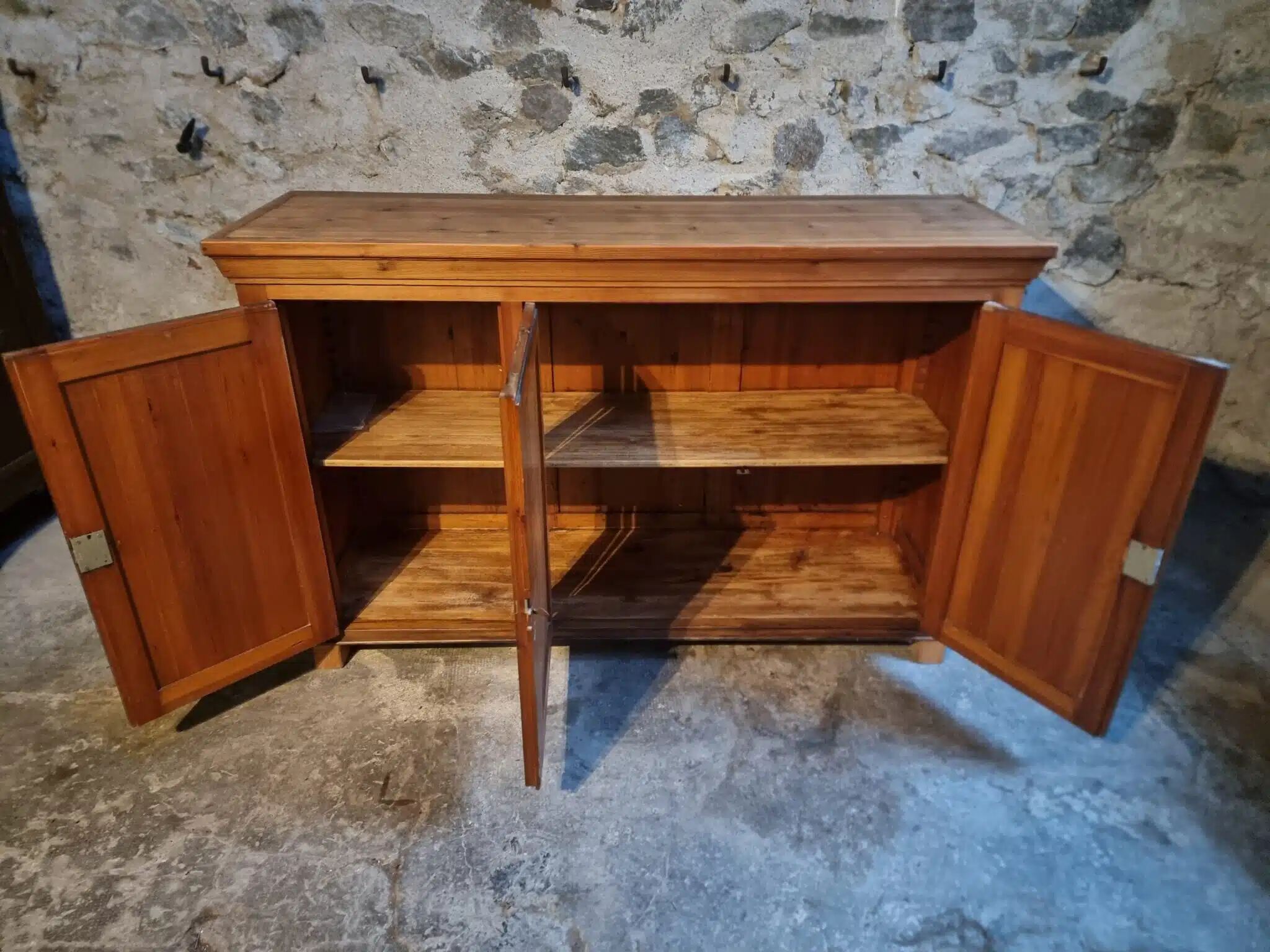 Vintage French pine buffet / Shop counter, 1930s