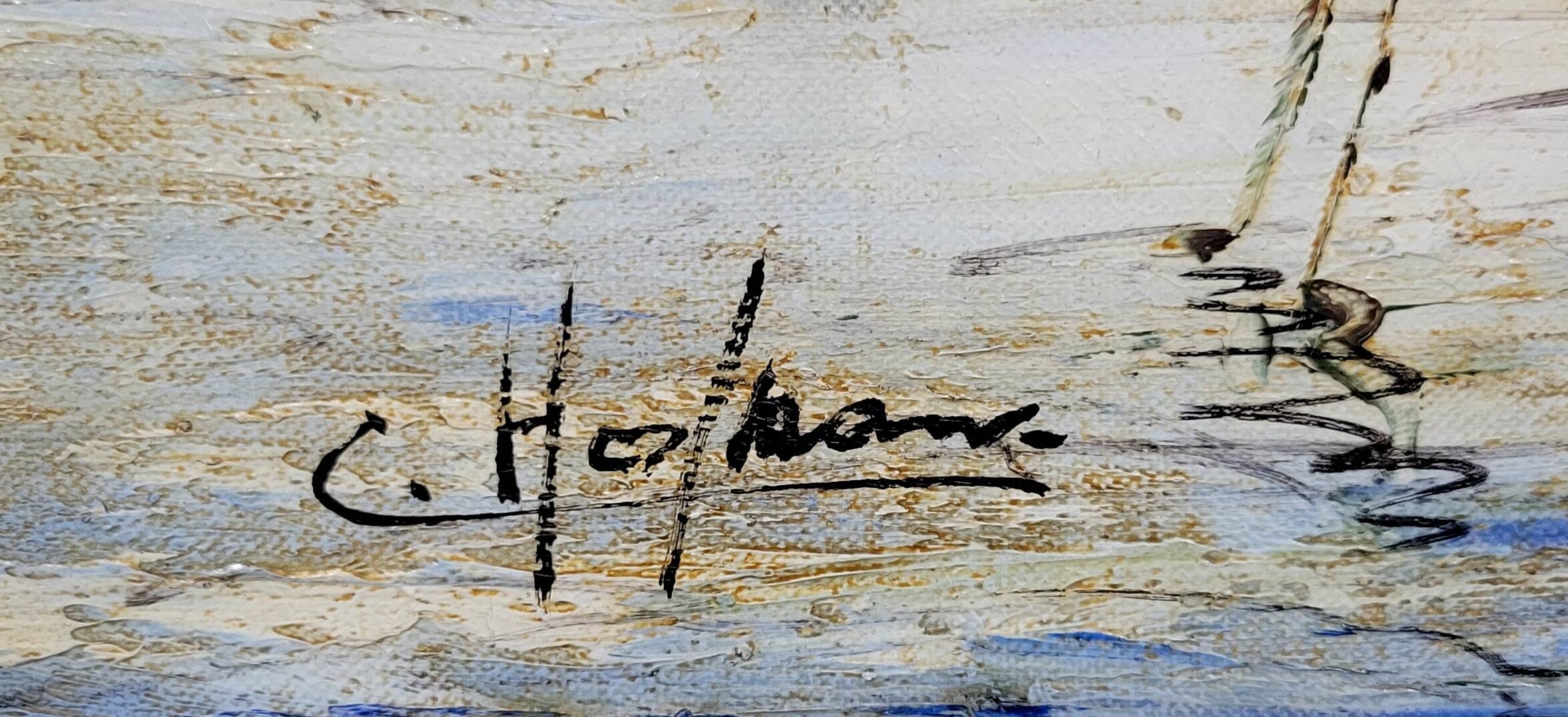 Tableau huile sur toile époque Art Déco vers 1920