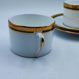 Duo cups Limoges bordered green gilded with fine gold