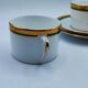 Duo cups Limoges bordered green gilded with fine gold