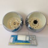 Pair of stainless steel ball globes