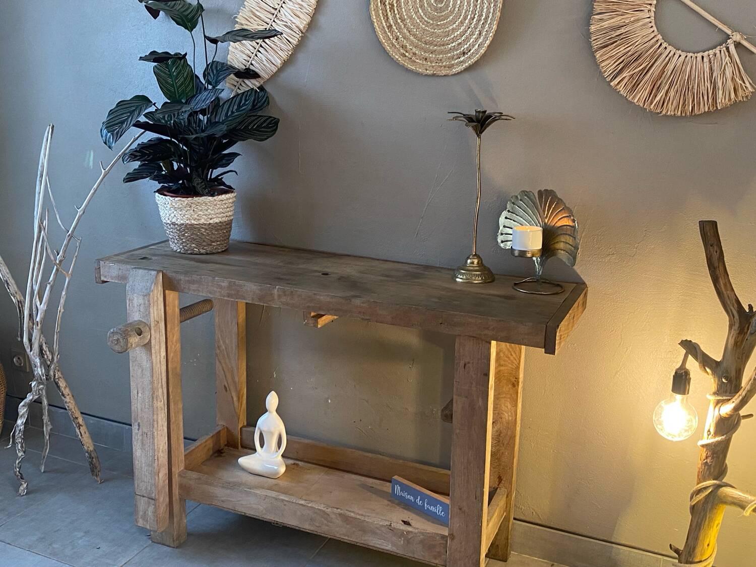Vintage wooden workbench