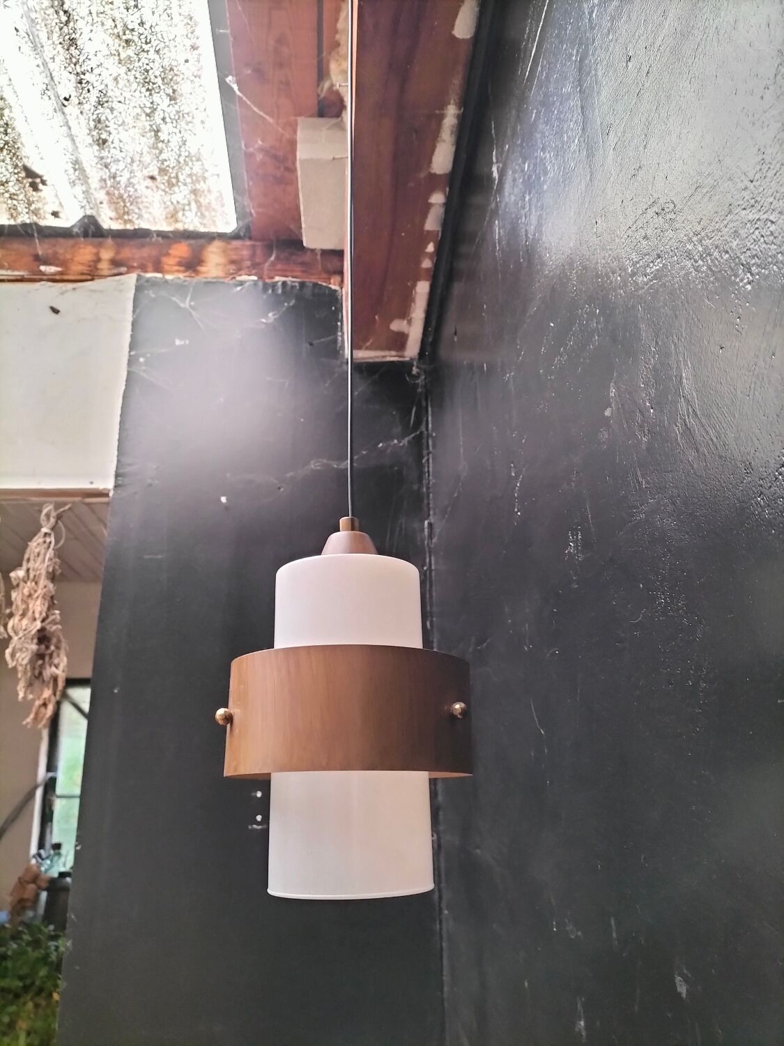 Vintage glass pendant light