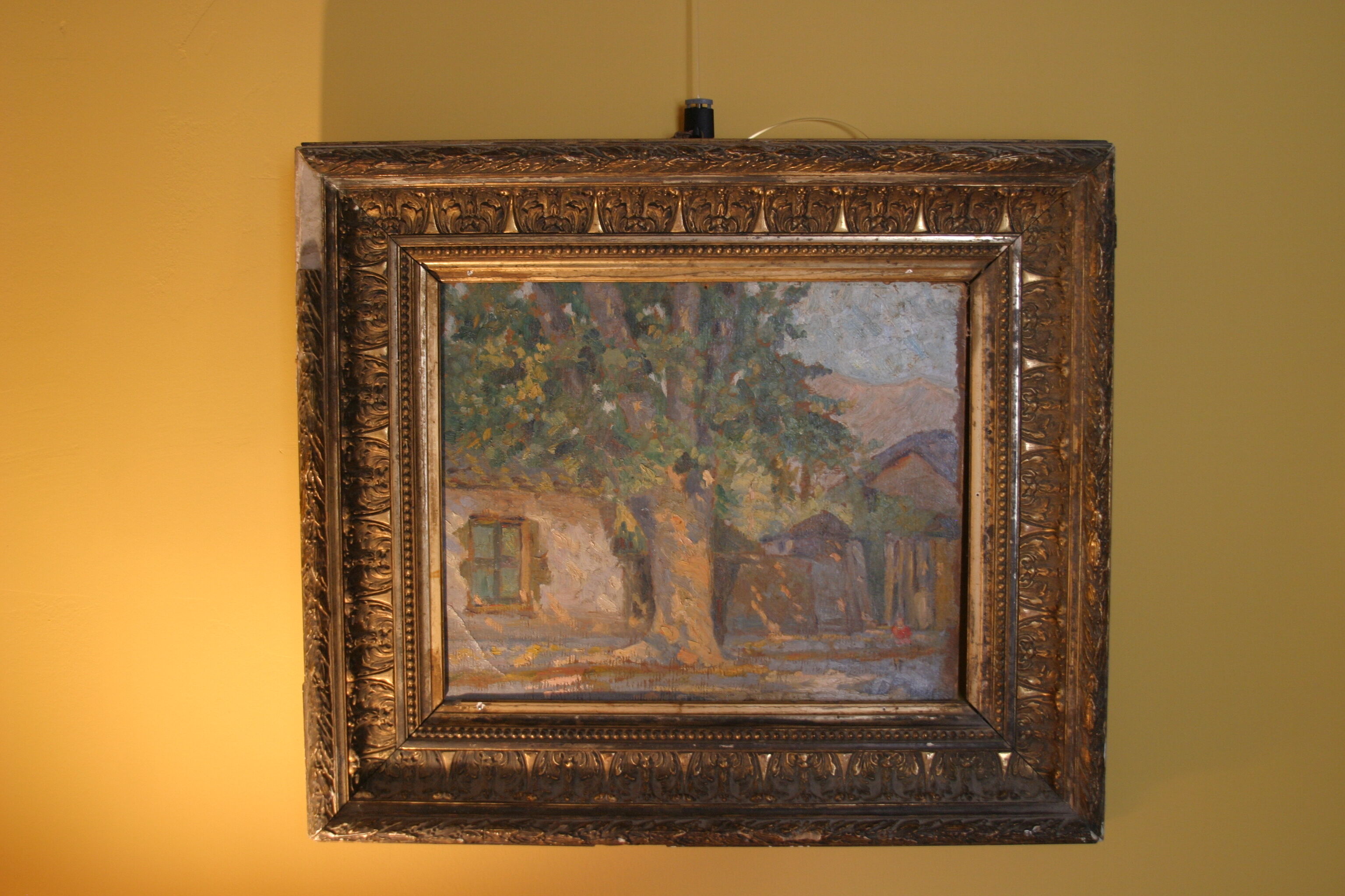 Tableau impressioniste "Cours de ferme"