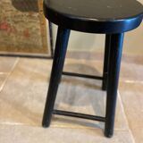 Black wooden stool