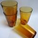 4 verres Vereco ambrés