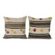 Set of 2 vintage kilim cushion covers 61x61 cm