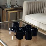 Table basse laiton plateau verre fumé