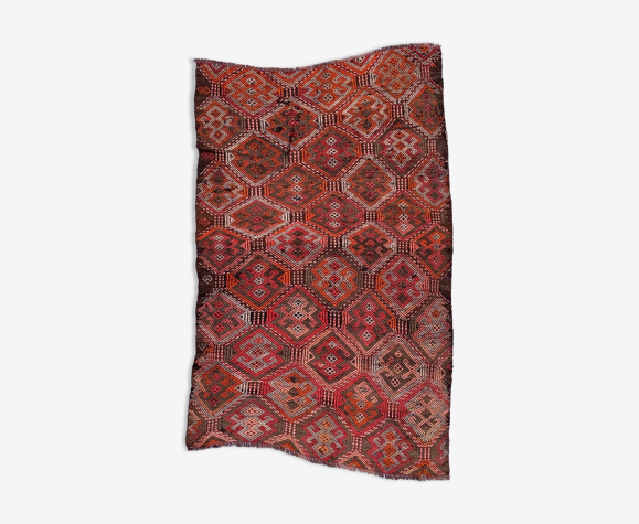 Medium vintage turkish kilim rug 195x125 cm wool kelim