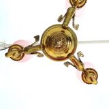 3-branched chandelier in gilded bronze.