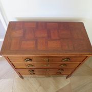 Art Deco chest of drawers - 4 drawers - locks - checkered wood veneer top - 50s
