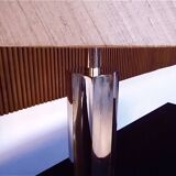 Set of 2 Brutalist Sculptural Chromed Metal Table Lamps, Italy 1960s