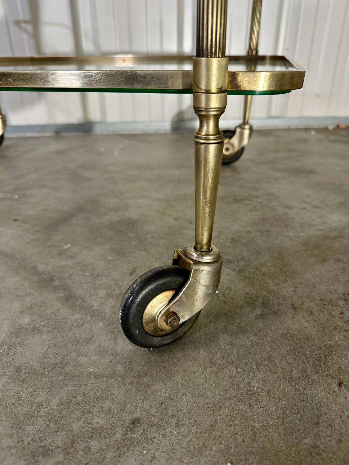 1970s gold rolling serving table