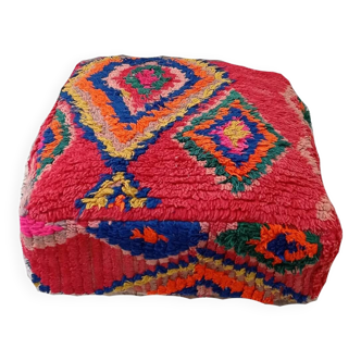 Handmade Berber pouf in wool 60 X 60 X 20 CM