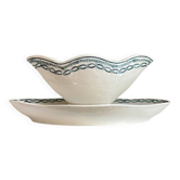 St Amand sauce boat in blue ironstone