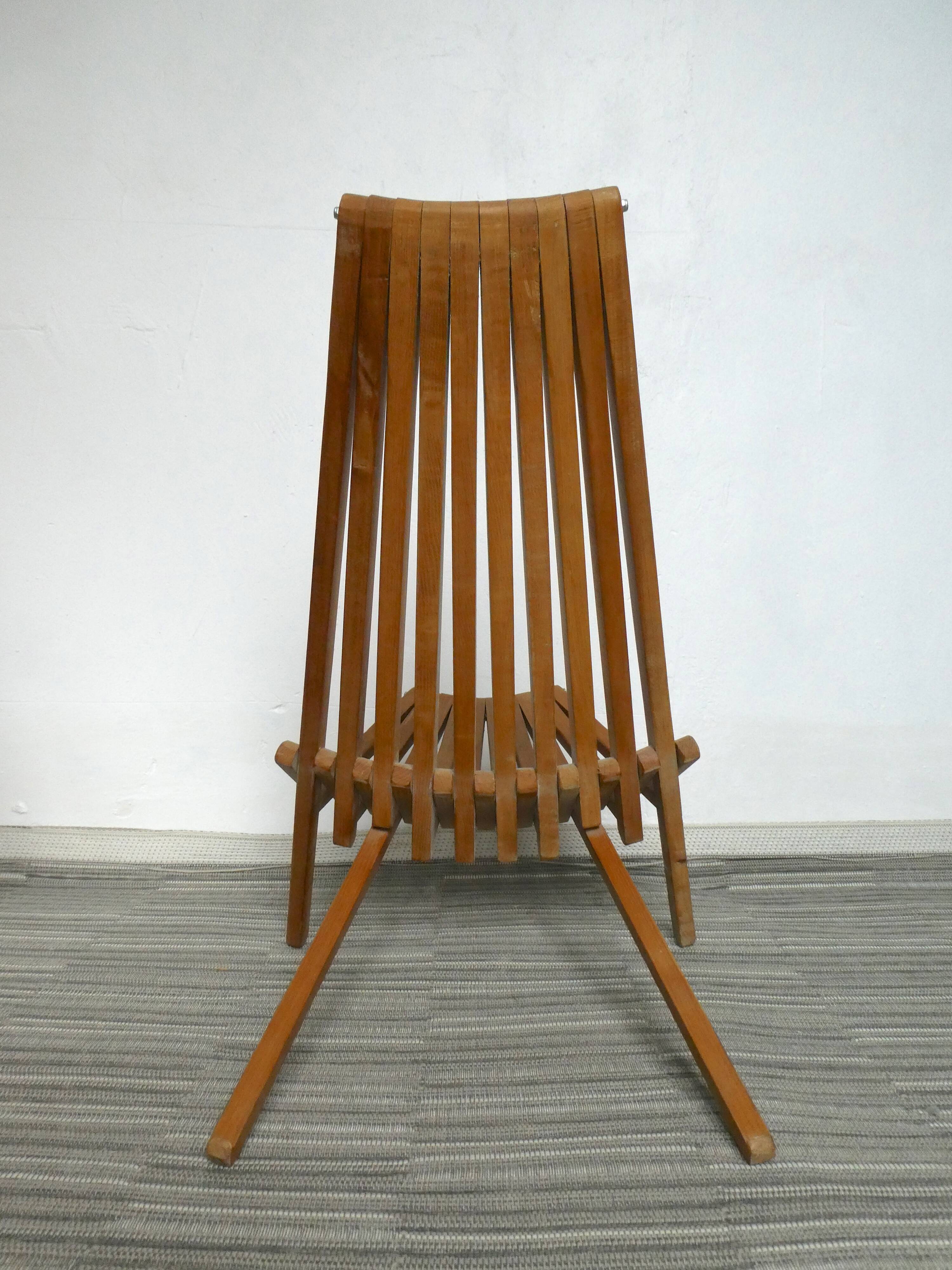 Armchair folding scandinavian teak 60 years