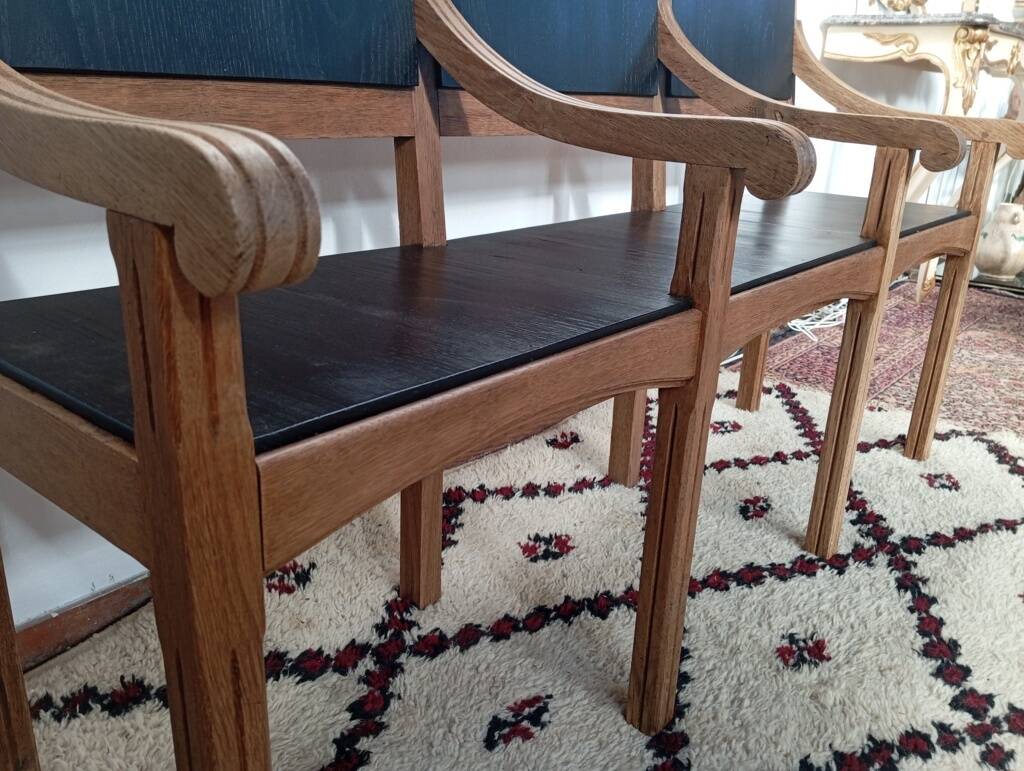 Early 20th-century solid oak bench