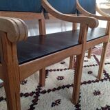 Early 20th-century solid oak bench