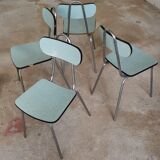 Set of 4 chairs in formica chrome