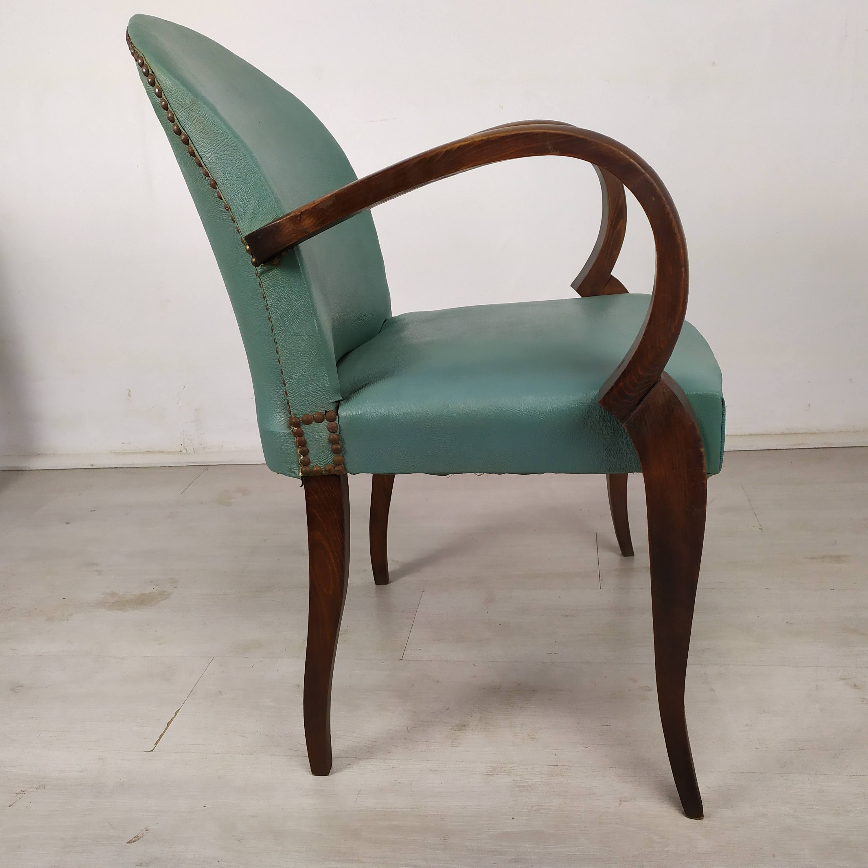 5 art deco bridge armchairs