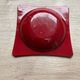 Cendrier vintage en tole emaillee tons rouge decor floral annees 60