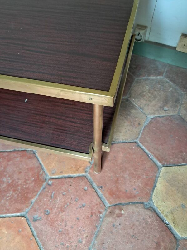 Table de salon formica et laiton