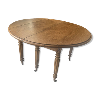 Old round solid wood table