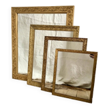 set of 4 mirrors in wood and gilded stucco early 20th century