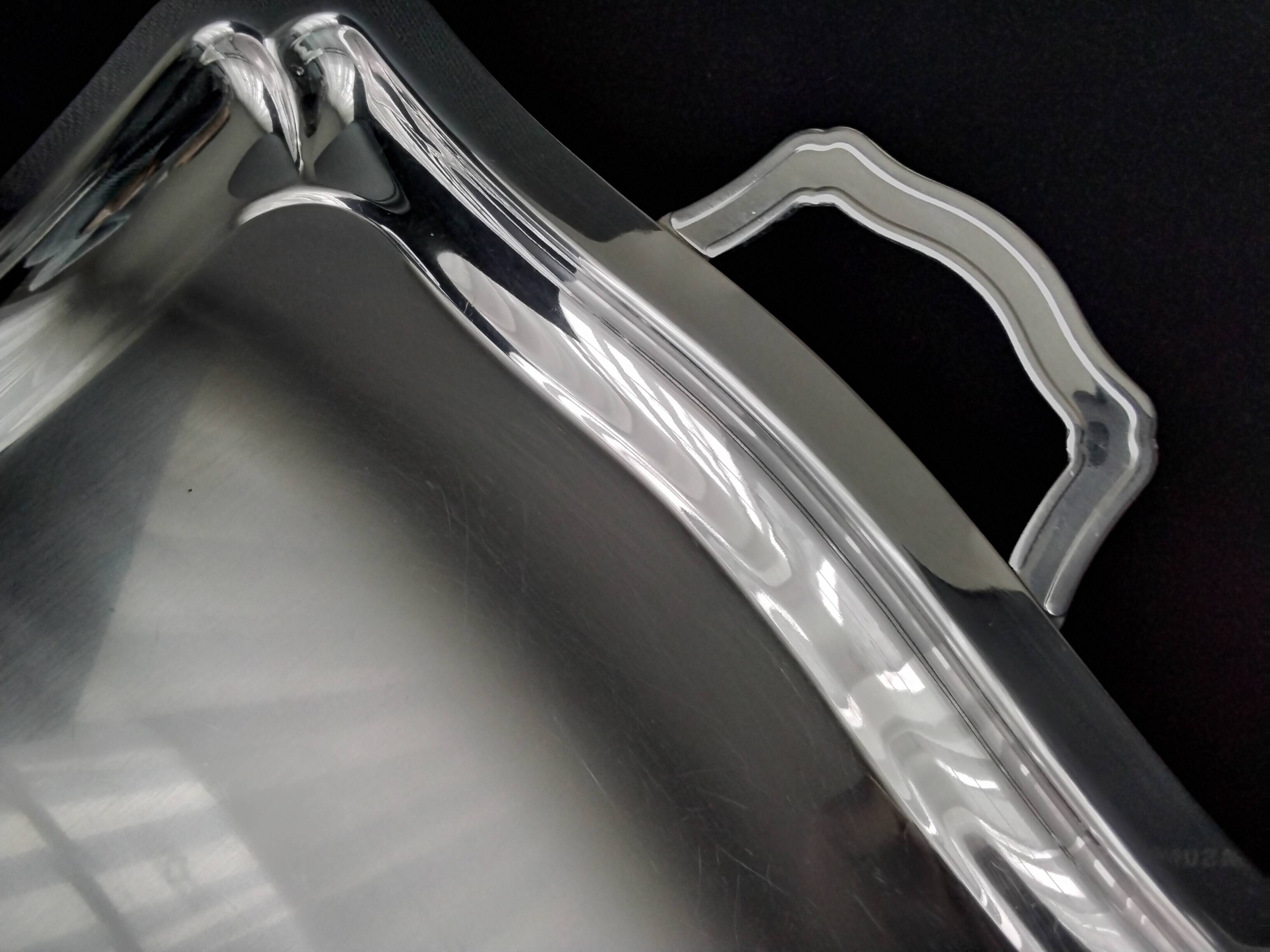 Large stainless steel serving tray 38 x 45.5 cm