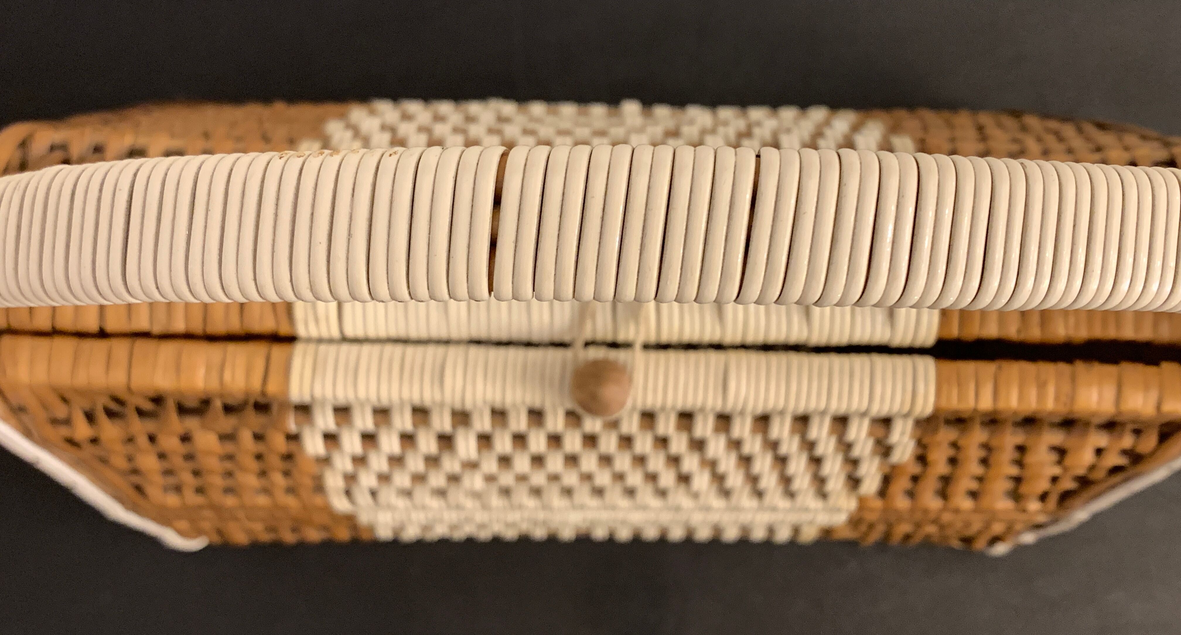 Rattan handbag and scoubidou's threads, 1950
