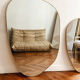 IRREGULAR TRAPEZE MIRROR ORGANIC GOLDEN BRASS MINIMALIST